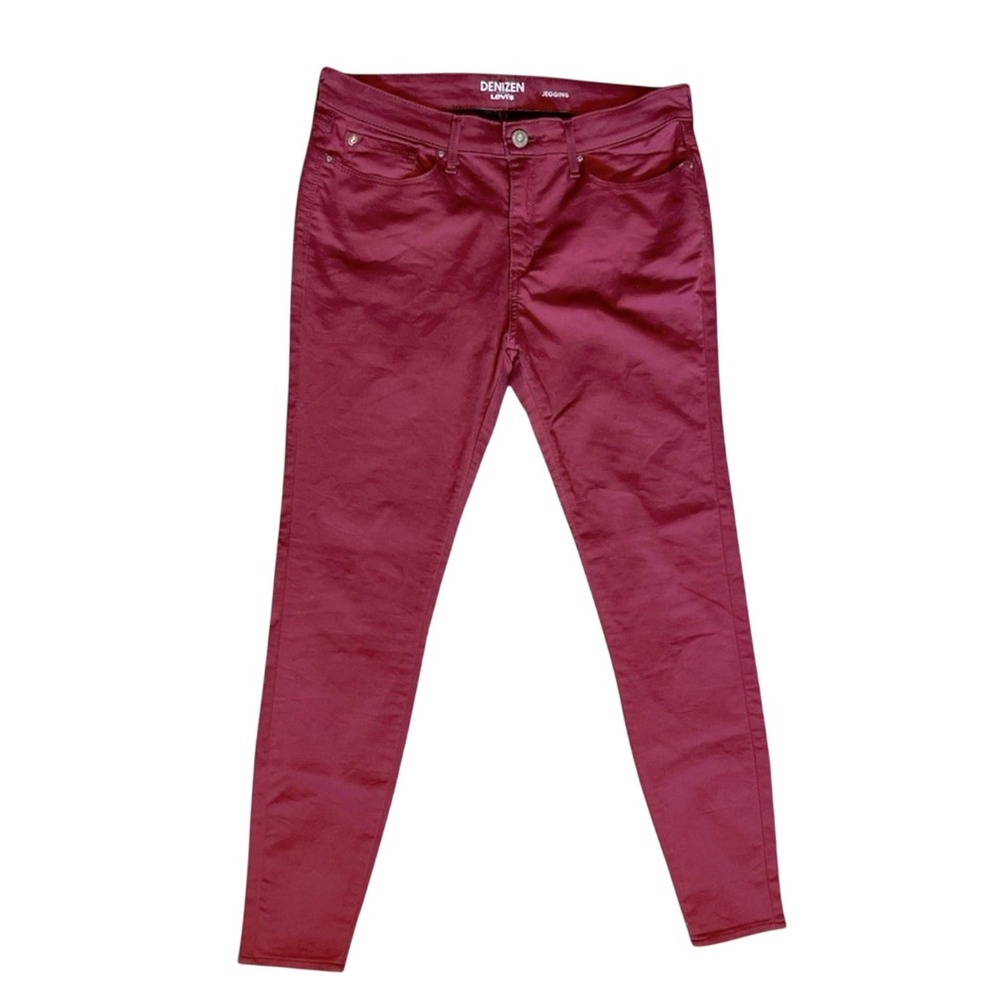 NWOT Denizen From Levi's Burgundy Stretch Jeggings, Size 32 Waist, Casual